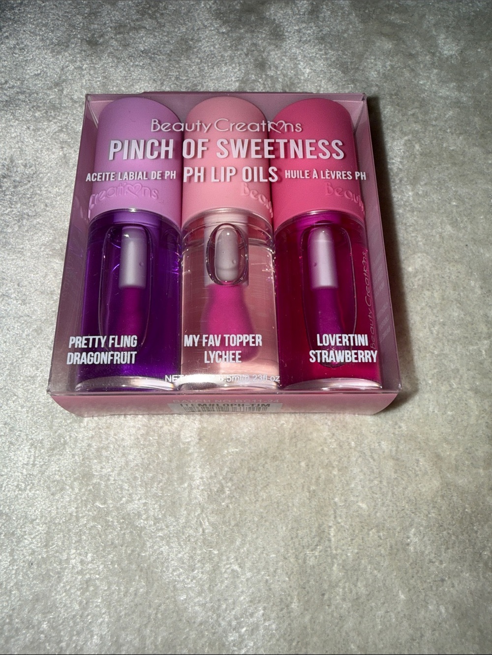 Beauty Creations Pinch of Sweetness Lip Oil Trio — Purple, Pink, Magenta
